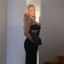 Elegant Spaghetti Strap Halter Backless Sleeveless Bodycon Maxi Dress, ibuyxi.com