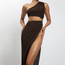 Sleeveless Backless Cutout Split Gown Maxi Dress, ibuyxi.com
