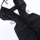 Ruffles Halter Bandage Sleeveless Backless Cutout Mini Dress, ibuyxi.com