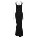 Elegant Backless Draped Bodycon Sleeveless Gown Maxi Dress, ibuyxi.com