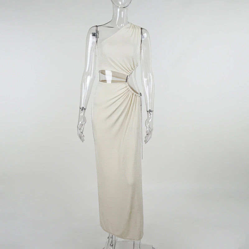 Sleeveless Backless Cutout Split Gown Maxi Dress, ibuyxi.com