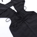 Ruffles Halter Bandage Sleeveless Backless Cutout Mini Dress, ibuyxi.com