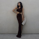 Sleeveless Backless Cutout Split Gown Maxi Dress, ibuyxi.com