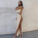 Sleeveless Backless Cutout Split Gown Maxi Dress, ibuyxi.com