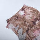 Ruffle Short Sleeve Crop Top Print Two Piece Party Dress Set, iBuyXi.com