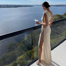 Sleeveless Backless Cutout Split Gown Maxi Dress, ibuyxi.com