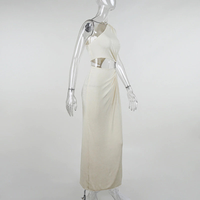 Sleeveless Backless Cutout Split Gown Maxi Dress, ibuyxi.com