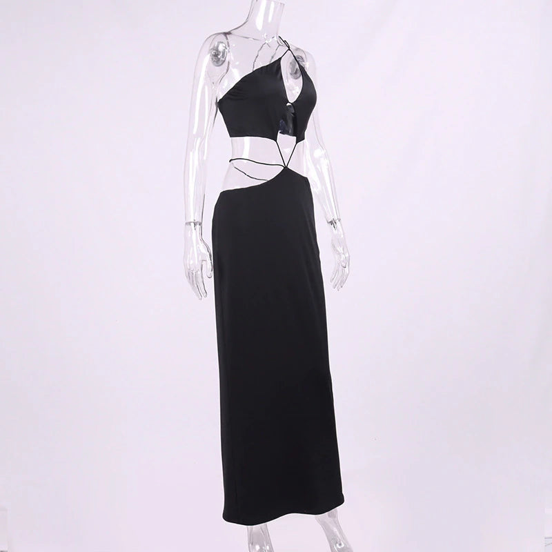 Elegant Backless Bandage Cut Out Maxi Dress, ibuyxi.com