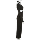 Elegant Long Sleeve Jersey Cutout Maxi Dress, ibuyxi.com