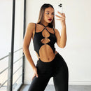 Bandage Cutout Backless Bodycon Jumpsuit, ibuyxi.com