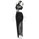 Cutout Halter Split Backless Sleeveless Maxi Dress, ibuyxi.com
