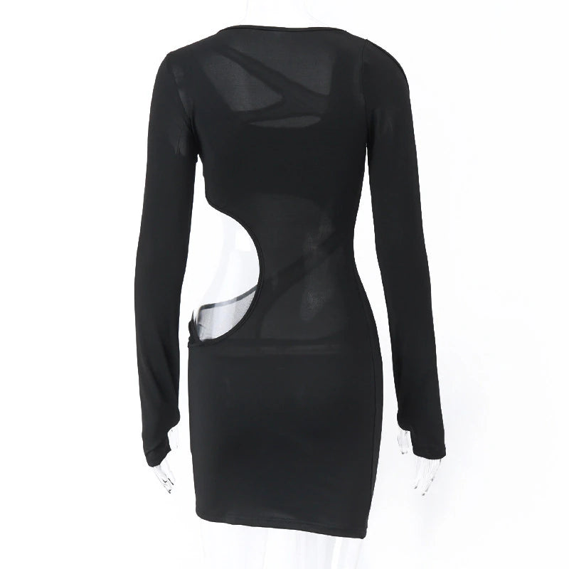 Bandage Cutout Backless Long Sleeve Bodycon Mini Dress - iBuyXi Bandage Cutout Backless Long Sleeve Bodycon Mini Dress - iBuyXi