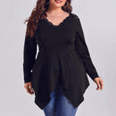 Plus Size Blouse Shirt V Neck Lace Patchwork Irregular Blouse Black ,Plus Size Short Midi Dress, Rose Floral O Neck, Casual Tunic Dress, 4XL 5XL Plus Size Party Dress, Summer Mesh See Through, Long Sleeve Polka Dot, Sexy Club Dress Black Maxi Long Dresses, Plus Size Lace, Rose Floral Summer Dress, Zipper O Neck, Three Quarter Sleeve Casual Tunic Dress, Knee Length Plus Size Short Midi Dresses,iBuyXi.com
