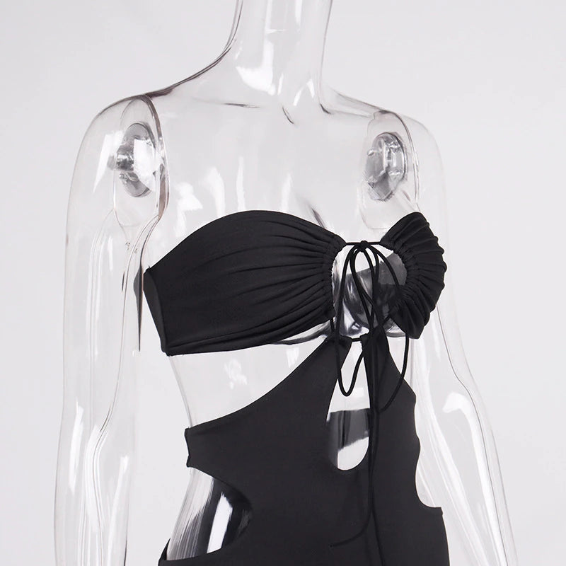 Halter Cutout Sleeveless Backless Maxi Dress, ibuyxi.com