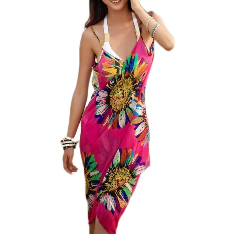 Beach Strap Sling Open-Back Cover Up Dress, iBuyXi.com, Bikini Cover Up, Women Clothes, Summer
