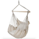 Hammock Chair Swing Hanging Rope Net Chair Porch Patio with 2 Cushions , iBuyXi.com online shopping store, camping equipments, backyard decoration, patio decorations, white swing chair, good quality swing chair, free shipping, hammock swing chair