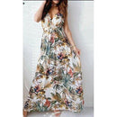 Bohemian A-Line V-Neck Sleeveless Maxi Dress, iBuyXi.com, Bohemian Long Dress, Floral Printed Boho Maxi Dress