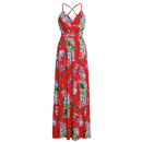 Boho Floral Printed Dress, iBuyXi.com, Women Clothes, Summer collection, Women Dress, bohemian dress, maxi dress, long dress, v-neck dress, beach dress, summer dress, holiday dress