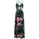Boho Floral Printed Dress, iBuyXi.com, Women Clothes, Summer collection, Women Dress, bohemian dress, maxi dress, long dress, v-neck dress, beach dress, summer dress, holiday dress