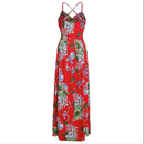 Boho Floral Printed Dress, iBuyXi.com, Women Clothes, Summer collection, Women Dress, bohemian dress, maxi dress, long dress, v-neck dress, beach dress, summer dress, holiday dress