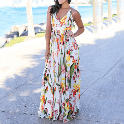 Bohemian Floral Printed Maxi Dress