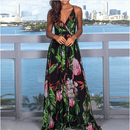 Boho Floral Printed Dress, iBuyXi.com, Women Clothes, Summer collection, Women Dress, bohemian dress, maxi dress, long dress, v-neck dress, beach dress, summer dress, holiday dress