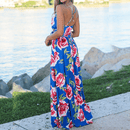 Boho Floral Printed Dress, iBuyXi.com, Women Clothes, Summer collection, Women Dress, bohemian dress, maxi dress, long dress, v-neck dress, beach dress, summer dress, holiday dress
