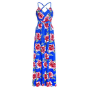 Boho Floral Printed Dress, iBuyXi.com, Women Clothes, Summer collection, Women Dress, bohemian dress, maxi dress, long dress, v-neck dress, beach dress, summer dress, holiday dress