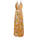 Boho Floral Printed Dress, iBuyXi.com, Women Clothes, Summer collection, Women Dress, bohemian dress, maxi dress, long dress, v-neck dress, beach dress, summer dress, holiday dress