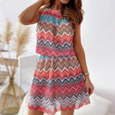Bohemian Sleeveless Print Dress With Casual A-Line Mini Sundress Vintage Short Vestido. -ibuyxi.com
