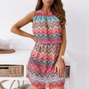 Bohemian Sleeveless Print Dress With Casual A-Line Mini Sundress Vintage Short Vestido. -ibuyxi.com