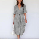 Belted Loose Maxi, Spring Dress Beading Pleated Elegant Party Dress Belted Loose Oversized Plus Size Women Clothing ,iBuyXi.com