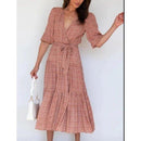 Belted Loose Maxi, Spring Dress Beading Pleated Elegant Party Dress Belted Loose Oversized Plus Size Women Clothing ,iBuyXi.com
