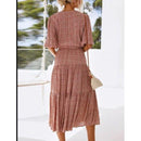 Belted Loose Maxi, Spring Dress Beading Pleated Elegant Party Dress Belted Loose Oversized Plus Size Women Clothing ,iBuyXi.com