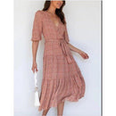 Belted Loose Maxi, Spring Dress Beading Pleated Elegant Party Dress Belted Loose Oversized Plus Size Women Clothing ,iBuyXi.com