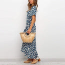 Boho Floral Print V-Neck Split Wrap Ruffles Short Sleeve Maxi Dress,Boho Floral Print Side Split Wrap Maxi Dress,Solid Ruffles Deep V-Neck High Waist Maxi Dress,Maxi Irregular Dresses, Plus Size Beading,  Spring Dress Beading Pleated Elegant Party Dress Belted Loose Oversized Plus Size Women Clothing ,iBuyXi.com