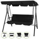 Outdoor Canopy Swing Patio Chair Lounge 3-Person Seat Hammock Porch Bench Black, iBuyXi.com online shopping store, outdoor patio swing chair, backyard decoration, patio decoration, swing chair
