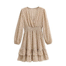 Cascading Ruffle Long Sleeve Polka Dot Mini Dress, iBuyXi.com, Mini dresses, summer short dresses, women fashion 