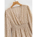 Cascading Ruffle Long Sleeve Polka Dot Mini Dress, iBuyXi.com, Mini dresses, summer short dresses, women fashion 