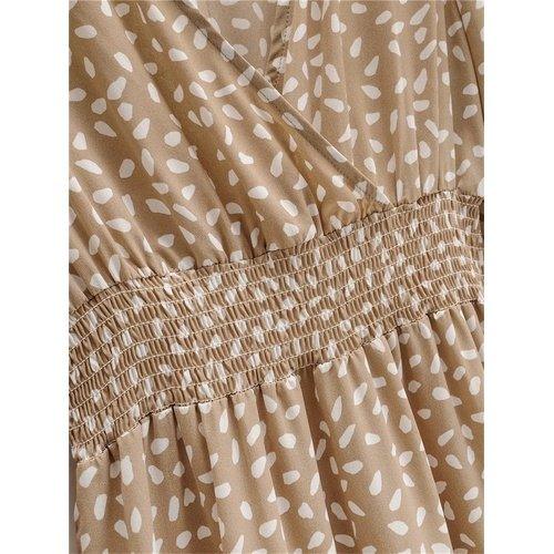 Cascading Ruffle Long Sleeve Polka Dot Mini Dress, iBuyXi.com, Mini dresses, summer short dresses, women fashion 