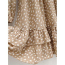 Cascading Ruffle Long Sleeve Polka Dot Mini Dress, iBuyXi.com, Mini dresses, summer short dresses, women fashion 