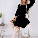 Cascading Ruffles Velvet Long Puff Sleeve Party Mini Dress, iBuyXi.com, Velvet Mini dress, party dress, women fashion
