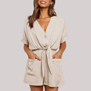  Casual Button Solid Pockets V-Neck Short Sleeve Romper, Boho style Snake Printed, Wrap Midi Dress, Deep V-neck Backless Boho Floral Print Romper Oblong neck, Solid color, High waist, Back button closure, Long Pants Jumpsuits Romper with Belt. Women trendy elegant style and wide leg ,Casual jumpsuit with ruffles sleeves, long romper, short sleeve pantsuit with belts, crew neck pant suits, cocktail jumpsuit, long pants, iBuyXi.com