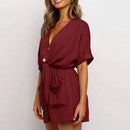  Casual Button Solid Pockets V-Neck Short Sleeve Romper, Boho style Snake Printed, Wrap Midi Dress, Deep V-neck Backless Boho Floral Print Romper Oblong neck, Solid color, High waist, Back button closure, Long Pants Jumpsuits Romper with Belt. Women trendy elegant style and wide leg ,Casual jumpsuit with ruffles sleeves, long romper, short sleeve pantsuit with belts, crew neck pant suits, cocktail jumpsuit, long pants, iBuyXi.com
