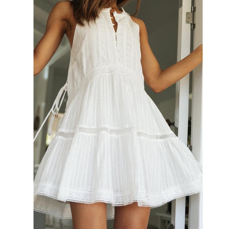 Casual Lace Patchwork Sleeveless Mini Dress, iBuyXi.com, Lace dresses, Sun Dresses, Summer Mini Dresses