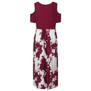 Summer dress, Casual Plus Size Dress, Floral Dress, Plus Size, O-Neck Print Long Dress, Stitching Off-Shoulder Short Sleeve Dress, women clothes, Summer Season, Seasonal Dress, iBuyXi.com - Shop Unique Selection Of Products.