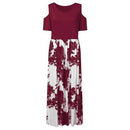 Summer dress, Casual Plus Size Dress, Floral Dress, Plus Size, O-Neck Print Long Dress, Stitching Off-Shoulder Short Sleeve Dress, women clothes, Summer Season, Seasonal Dress, iBuyXi.com - Shop Unique Selection Of Products.