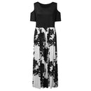 Summer dress, Casual Plus Size Dress, Floral Dress, Plus Size, O-Neck Print Long Dress, Stitching Off-Shoulder Short Sleeve Dress, women clothes, Summer Season, Seasonal Dress, iBuyXi.com - Shop Unique Selection Of Products.