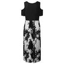 Summer dress, Casual Plus Size Dress, Floral Dress, Plus Size, O-Neck Print Long Dress, Stitching Off-Shoulder Short Sleeve Dress, women clothes, Summer Season, Seasonal Dress, iBuyXi.com - Shop Unique Selection Of Products.