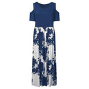 Summer dress, Casual Plus Size Dress, Floral Dress, Plus Size, O-Neck Print Long Dress, Stitching Off-Shoulder Short Sleeve Dress, women clothes, Summer Season, Seasonal Dress, iBuyXi.com - Shop Unique Selection Of Products.